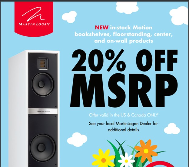 Martin Logan 20% off