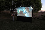 Go with a 144in screen for your outdoor theater.